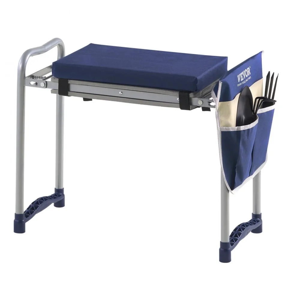 VEVOR Garden Kneeler and Seat, 11 in Wide Thick Kneeling Pad, Heavy Duty Garden Kneeling Stool, Folding Garden Seat with 1 Tool Bag, Relieve Knee & Back Pain, Non-Slip Garden Bench for Grandparents