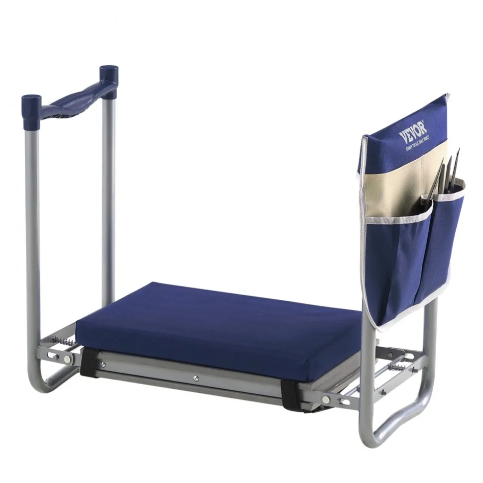 VEVOR Garden Kneeler and Seat, 11 in Wide Thick Kneeling Pad, Heavy Duty Garden Kneeling Stool, Folding Garden Seat with 1 Tool Bag, Relieve Knee & Back Pain, Non-Slip Garden Bench for Grandparents