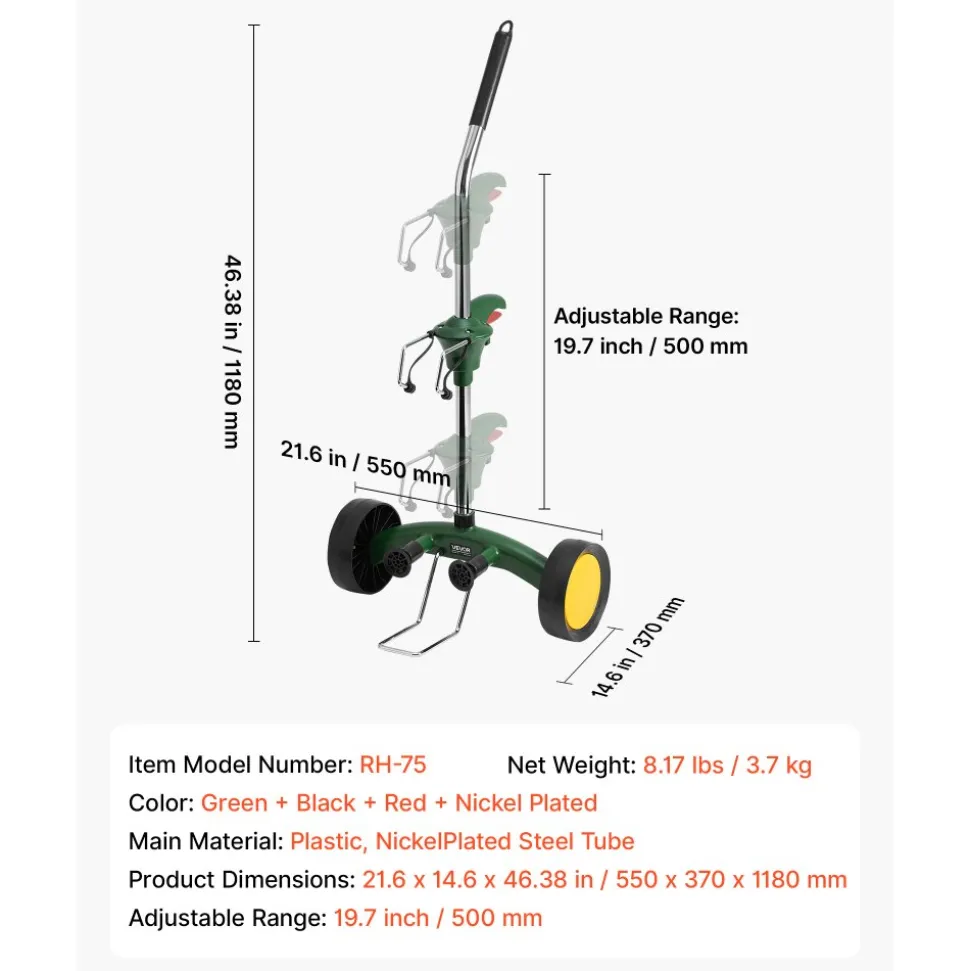 VEVOR Garden Pot Mover, Heavy Duty Plant Dolly Cart with Adjustable Grabbing Arm, Max 143 LBS Weight Capacity, Potted Plant Mover Dolly with Suction Cup and Secure Lock, Fits for Indoor & Outdoor Use
