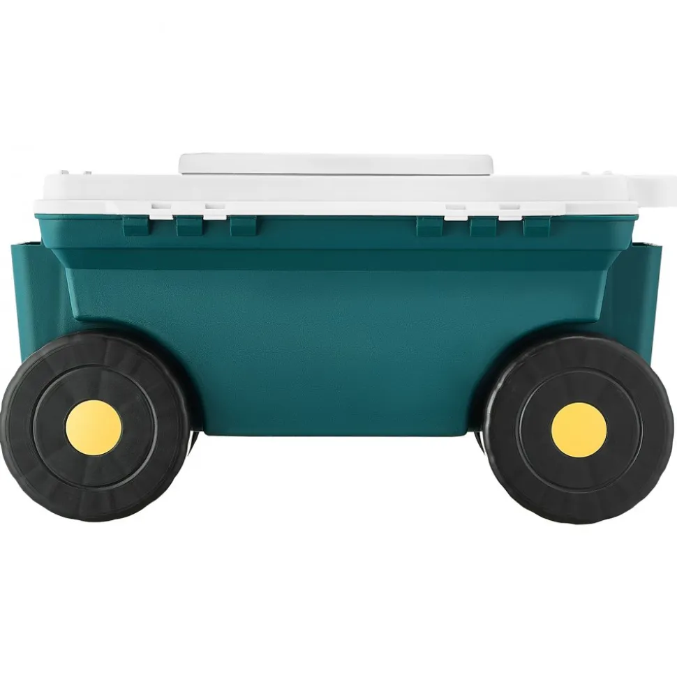 VEVOR Garden Scooter with Seat, 2 in 1 Rolling Garden Cart with Storage Bin, Supports up to 227 lbs, Outdoor Wagon, Lightweight Storage Gardening Stool for Yard Weeding Planting