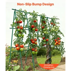VEVOR Garden Stakes, 50 Pack, 70.87 inch, Plastic Coated Metal Tomato Stakes, Garden Sticks for Plants Support, with Pointed End and Non-Slip Bumps for Growing Climbing Plants, Outdoor Vegetables