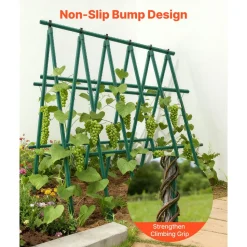 VEVOR Garden Stakes, 10 Pack, 93.7 inch, Plastic Coated Metal Tomato Stakes, Garden Sticks for Plants Support, with Pointed End and Non-Slip Bumps for Growing Climbing Plants, Outdoor Vegetables