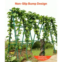 VEVOR Garden Stakes, 50 Pack, 57.28 inch, Plastic Coated Metal Tomato Stakes, Garden Sticks for Plants Support, with Pointed End and Non-Slip Bumps for Growing Climbing Plants, Outdoor Vegetables