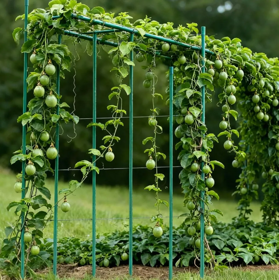 VEVOR Garden Stakes, 50 Pack, 57.28 inch, Plastic Coated Metal Tomato Stakes, Garden Sticks for Plants Support, with Pointed End and Non-Slip Bumps for Growing Climbing Plants, Outdoor Vegetables