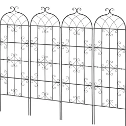 VEVOR Garden Trellis for Climbing Plants, 71 x 20 in, 4 Packs Rustproof Metal Garden Flower Trellis, Outdoor Climbing Rose Trellis Cucumbers Support, Decorative Clematis Trellis for Courtyards Lawns