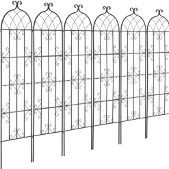 VEVOR Garden Trellis for Climbing Plants, 71 x 20 in, 6 Packs Rustproof Metal Garden Flower Trellis, Outdoor Climbing Rose Trellis Cucumbers Support, Decorative Clematis Trellis for Courtyards Lawns