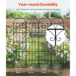 VEVOR Garden Trellis for Climbing Plants, 87 x 20 in, 4 Packs Rustproof Metal Garden Flower Trellis, Outdoor Climbing Rose Trellis Cucumbers Support, Decorative Clematis Trellis for Courtyards Lawns