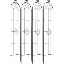 VEVOR Garden Trellis, 87 x 20 inch Rose Trellis, 4 Packs Garden Flower Rose Trellises with Powder-Coated Finish & Convenient Locking Design, Plant Support Trellises for Flowers, Vegetables, Roses