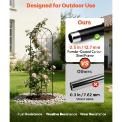 VEVOR Garden Trellis, 60 x 15 inch Rose Trellis, 4 Packs Garden Flower Rose Trellises with Powder-Coated Finish & Convenient Locking Design, Plant Support Trellises for Flowers, Vegetables, Roses