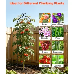 VEVOR Garden Trellis, 71 x 20 inch Rose Trellis, 6 Packs Garden Flower Rose Trellises with Powder-Coated Finish & Convenient Locking Design, Plant Support Trellises for Flowers, Vegetables, Roses
