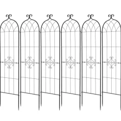 VEVOR Garden Trellis, 71 x 20 inch Rose Trellis, 6 Packs Garden Flower Rose Trellises with Powder-Coated Finish & Convenient Locking Design, Plant Support Trellises for Flowers, Vegetables, Roses