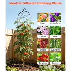 VEVOR Garden Trellis, 87 x 20 inch Rose Trellis, 2 Packs Garden Flower Rose Trellises with Powder-Coated Finish & Convenient Locking Design, Plant Support Trellises for Flowers, Vegetables, Roses