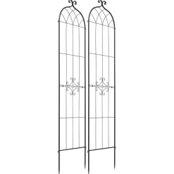 VEVOR Garden Trellis, 87 x 20 inch Rose Trellis, 2 Packs Garden Flower Rose Trellises with Powder-Coated Finish & Convenient Locking Design, Plant Support Trellises for Flowers, Vegetables, Roses