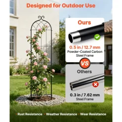 VEVOR Garden Trellis, 87 x 20 inch Rose Trellis, 2 Packs Garden Flower Rose Trellises with Powder-Coated Finish & Convenient Locking Design, Plant Support Trellises for Flowers, Vegetables, Roses