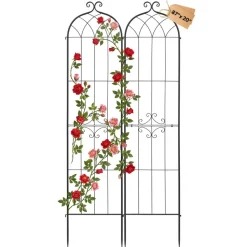 VEVOR Garden Trellis, 87 x 20 inch Rose Trellis, 2 Packs Garden Flower Rose Trellises with Powder-Coated Finish & Convenient Locking Design, Plant Support Trellises for Flowers, Vegetables, Roses