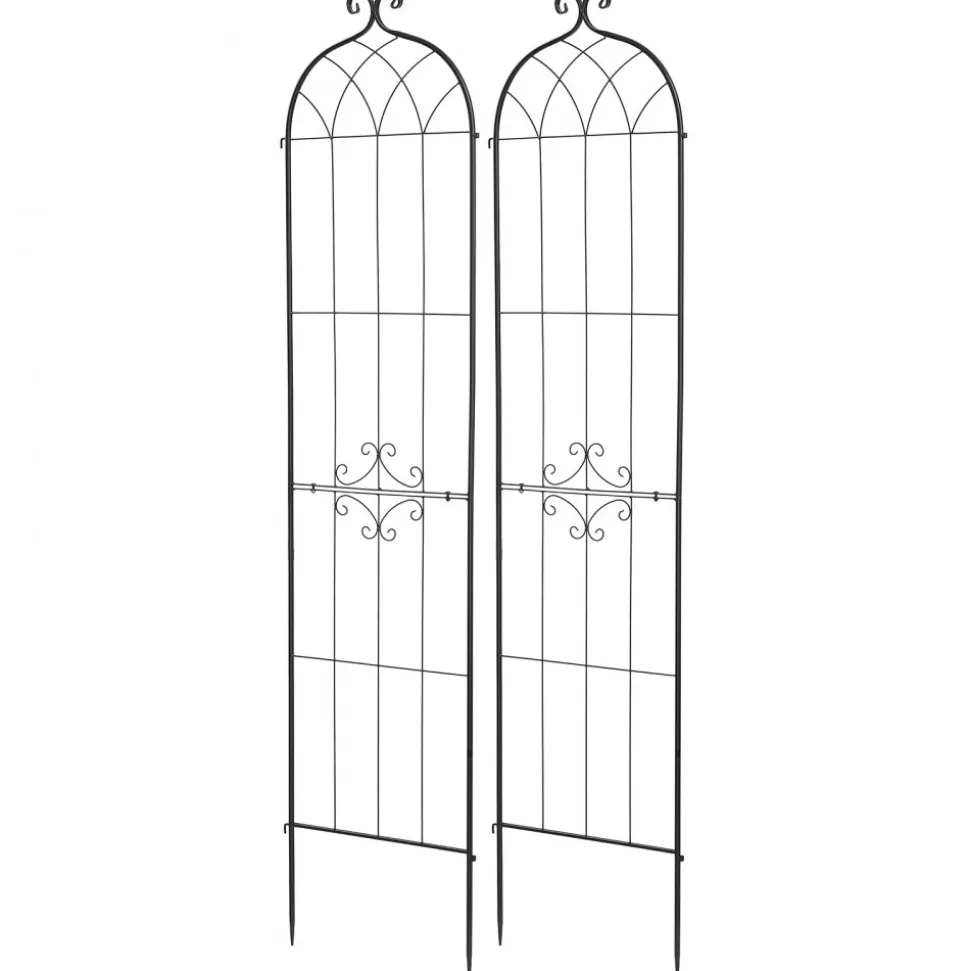VEVOR Garden Trellis, 87 x 20 inch Rose Trellis, 2 Packs Garden Flower Rose Trellises with Powder-Coated Finish & Convenient Locking Design, Plant Support Trellises for Flowers, Vegetables, Roses
