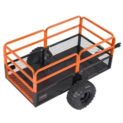VEVOR Garden Utility Trailer, 28 Cu. Ft. & 1800lbs, ATV UTV Trailer, Tow Behind Steel Dump Trailers, Removable Rear Panel, Heavy Duty Pull Behind Yard Trailers for Lawn Mower Tractor Garden Waste