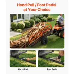VEVOR Garden Utility Trailer, 22 Cu. Ft. & 1600lbs, ATV UTV Trailer, Tow Behind Steel Dump Trailers, Removable Rear Panel, Heavy Duty Pull Behind Yard Trailers for Lawn Mower Tractor Garden Waste