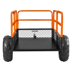 VEVOR Garden Utility Trailer, 22 Cu. Ft. & 1600lbs, ATV UTV Trailer, Tow Behind Steel Dump Trailers, Removable Rear Panel, Heavy Duty Pull Behind Yard Trailers for Lawn Mower Tractor Garden Waste