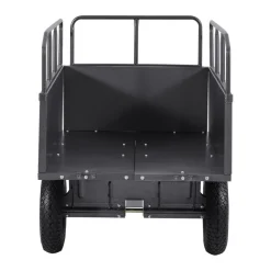 VEVOR Garden Utility Trailer, 17 Cu. Ft & 600lbs Capacity, ATV UTV Hauling Trailer, Tow Behind Steel Dump Cart with 16