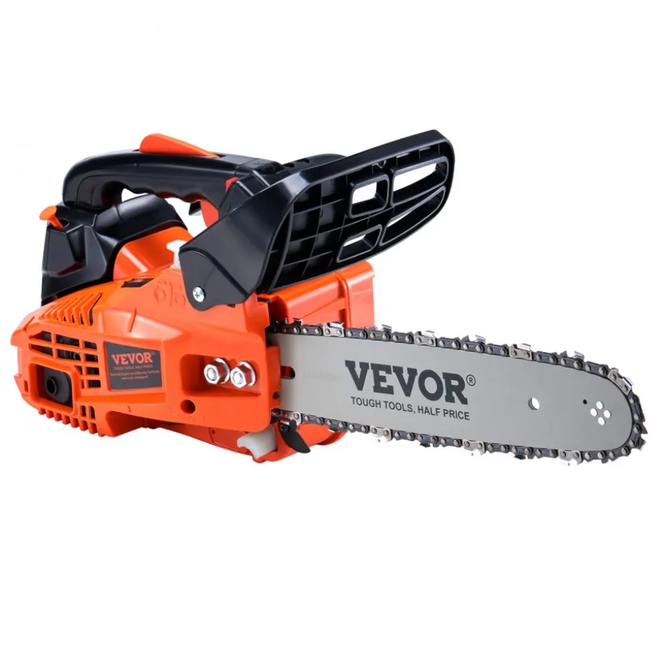 VEVOR Gas Chainsaw, 25.4CC 12" 1.2HP, Gasoline Powered Chain Saw, Handheld Cordless Petrol Chainsaws for Tree Wood Branch Cutting, Tree Trimming, Land Clearing, Farm Garden Ranch Forest Cutting Use