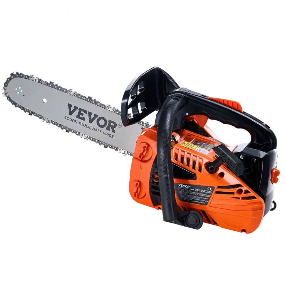 VEVOR Gas Chainsaw, 25.4CC 12" 1.2HP, Gasoline Powered Chain Saw, Handheld Cordless Petrol Chainsaws for Tree Wood Branch Cutting, Tree Trimming, Land Clearing, Farm Garden Ranch Forest Cutting Use