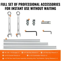 VEVOR Gas Concrete Power Screed, 6ft/8ft/11ft Aluminum Board Straight Edge Bar Set, 4 Stroke Cement Finishing Vibrating Motor w/ Height Adjustable Handles, High Efficient Concrete Tool 6500RPM