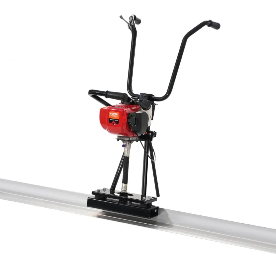 VEVOR Gas Concrete Power Screed, 6ft/8ft/11ft Aluminum Board Straight Edge Bar Set, 4 Stroke Cement Finishing Vibrating Motor w/ Height Adjustable Handles, High Efficient Concrete Tool 6500RPM