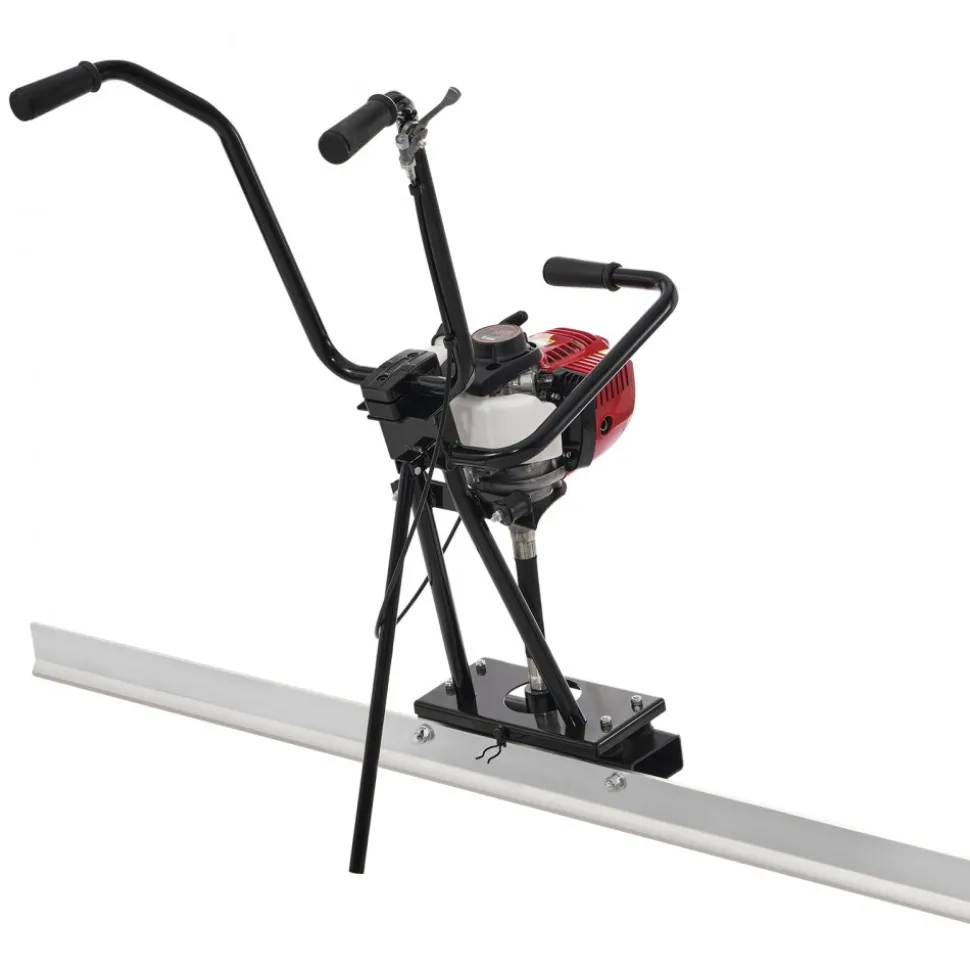 VEVOR Gas Concrete Power Screed, 6ft/8ft/11ft Aluminum Board Straight Edge Bar Set, 4 Stroke Cement Finishing Vibrating Motor w/ Height Adjustable Handles, High Efficient Concrete Tool 6500RPM