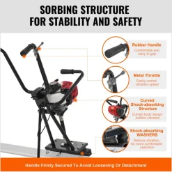 VEVOR Gas Concrete Power Screed, 6ft/8ft/11ft Aluminum Board Straight Edge Bar Set, 4 Stroke Cement Finishing Vibrating Motor w/ Height Adjustable Handles, High Efficient Concrete Tool 6500RPM