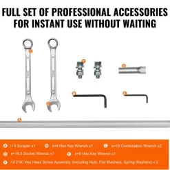 VEVOR Gas Concrete Power Screed, 11ft Aluminum Board Straight Edge Bar Set, 4 Stroke Cement Finishing Vibrating Motor with Height Adjustable Handles, High Efficient Concrete Tools 6500RPM