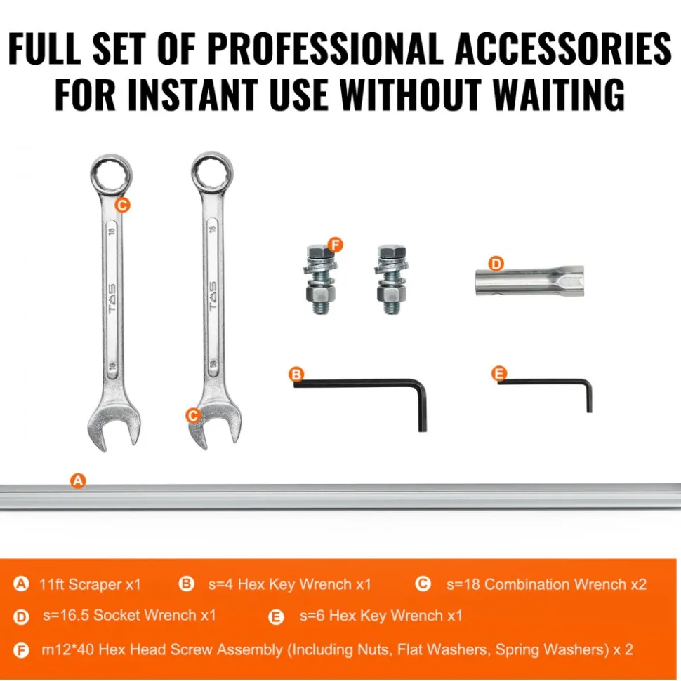 VEVOR Gas Concrete Power Screed, 11ft Aluminum Board Straight Edge Bar Set, 4 Stroke Cement Finishing Vibrating Motor with Height Adjustable Handles, High Efficient Concrete Tools 6500RPM