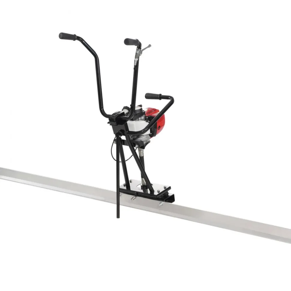 VEVOR Gas Concrete Power Screed, 11ft Aluminum Board Straight Edge Bar Set, 4 Stroke Cement Finishing Vibrating Motor with Height Adjustable Handles, High Efficient Concrete Tools 6500RPM
