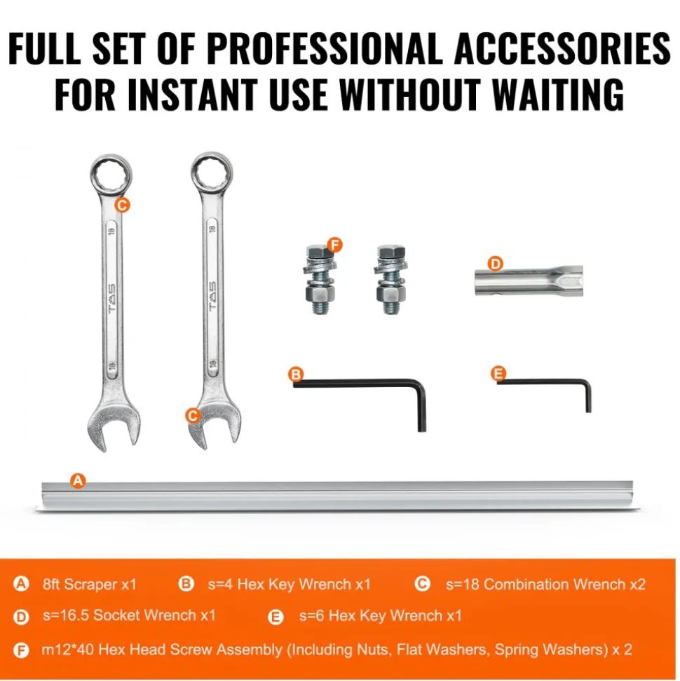 VEVOR Gas Concrete Power Screed, 8ft Aluminum Board Straight Edge Bar Set, 4 Stroke Cement Finishing Vibrating Motor with Height Adjustable Handles, High Efficient Concrete Tools 6500RPM