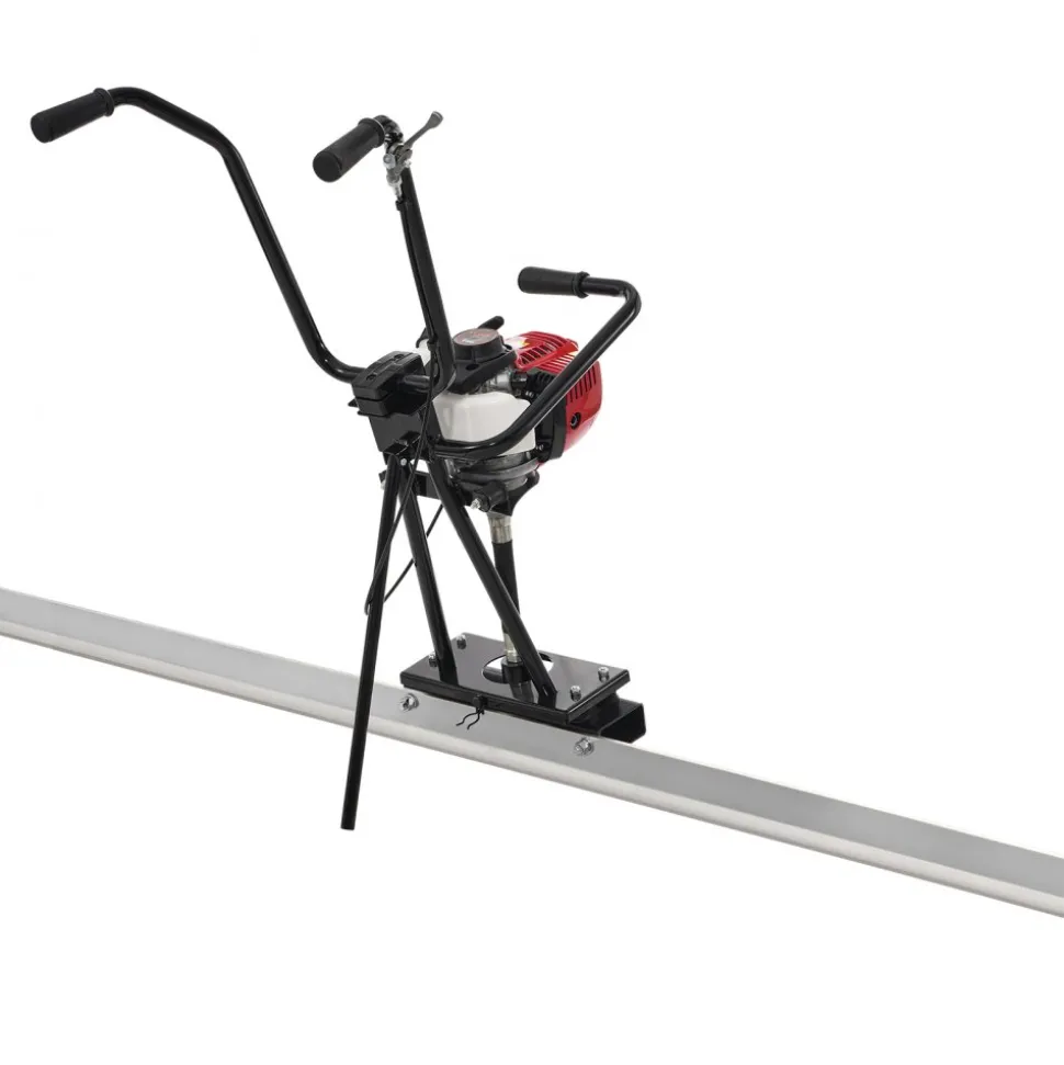 VEVOR Gas Concrete Power Screed, 8ft Aluminum Board Straight Edge Bar Set, 4 Stroke Cement Finishing Vibrating Motor with Height Adjustable Handles, High Efficient Concrete Tools 6500RPM