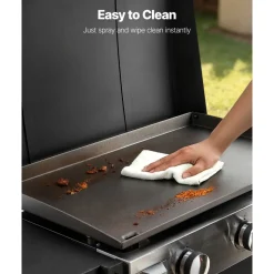 VEVOR Gas Griddle, 3-Burner Flat Top Grill, Propane Griddle with Wheels, Lid, 3 x 11000 BTU Outdoor Flat Top Grills for Pan-Frying, Grilling, Stir-Frying, & BBQ, Pulse Ignition, Removable Top Design