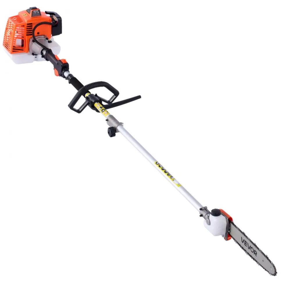 VEVOR Gas Hedge Trimmer, 2 Cycle Gas Power Handheld Hedge Trimmer, 5-in-1 63cc Cordless Weed Eater with Protective Gear Set, Includes Hedge and String Trimmer, Brush Cutter(3T & 40T Blades), Pole Saw