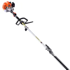 VEVOR Gas Hedge Trimmer, 2 Cycle Gas Power Handheld Trimmer, 6-in-1 26cc Weed Eater with Extension Pole & Protective Gear Set, Includes Hedge & String Trimmer, Brush Cutter(3T & 40T), Edger, Pole Saw