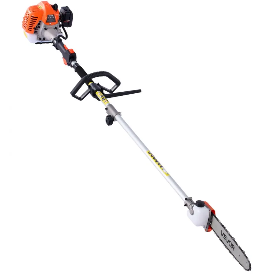 VEVOR Gas Hedge Trimmer, 2 Cycle Gas Power Handheld Trimmer, 6-in-1 26cc Weed Eater with Extension Pole & Protective Gear Set, Includes Hedge & String Trimmer, Brush Cutter(3T & 40T), Edger, Pole Saw