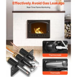 VEVOR Gas Pilot Assembly, OE 485-510A,4021-736,2103-010 Fireplace Gas Pilot Assembly Kit, Natural Gas Ignition Replacement, Compatible with Quadra-Fire, Heat & Glo, Heatilator Models,Black