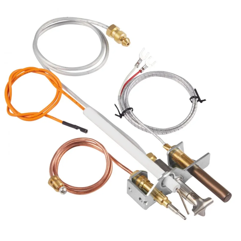 VEVOR Gas Pilot Assembly, OE 4021-732, 25660 Fireplace Gas Pilot Assembly, Natural Gas Ignition Replacement with Pilot Tube, Thermocouple, Thermopile, Wires, Compatible with Heatilator Models