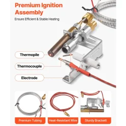 VEVOR Gas Pilot Assembly, OE 103779-01, PP231, NG8218 Fireplace Natural Gas Ignition Replacement, Compatible with CIVF-25, CIVF-25CF, VFH-33M, VFH-33R, VFH-33T, VFHS-20R, VFSR-16, VFSR-18 Models