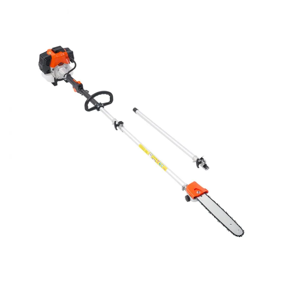 VEVOR Gas Pole Saw, 43CC 2 Stroke Gas Powered Pole Saws with 12 in Cutting Bar, Cordless Tree Trimmer with Rotatable Head, 7.1 to 12 ft Extendable, Powerful Chainsaw for Tree Trimming Pruning