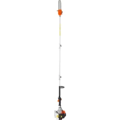 VEVOR Gas Pole Saw, 43CC 2 Stroke Gas Powered Pole Saws with 10 in Cutting Bar, Cordless Tree Trimmer with Rotatable Head, 6.9 to 11.8 ft Extendable, Powerful Chainsaw for Tree Trimming Pruning