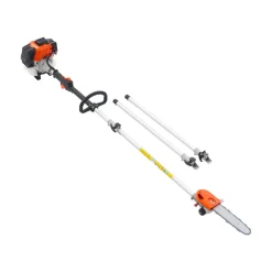 VEVOR Gas Pole Saw, 43CC 2 Stroke Gas Powered Pole Saws with 10 in Cutting Bar, Cordless Tree Trimmer with Rotatable Head, 6.9 to 11.8 ft Extendable, Powerful Chainsaw for Tree Trimming Pruning