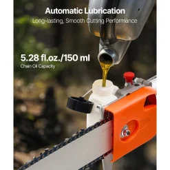 VEVOR Gas Pole Saw, 43CC 2 Stroke Gas Powered Pole Saws with 10 in Cutting Bar, Cordless Tree Trimmer with Rotatable Head, 6.9 to 11.8 ft Extendable, Powerful Chainsaw for Tree Trimming Pruning