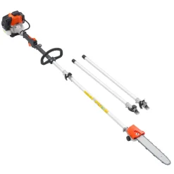 VEVOR Gas Pole Saw, 25CC 2 Stroke Gas Powered Pole Saws with 12 in Cutting Bar, Cordless Tree Trimmer with 23 fl.oz Fuel Tank, 7 to 12 ft Extendable, Powerful Chainsaw for Tree Trimming Pruning