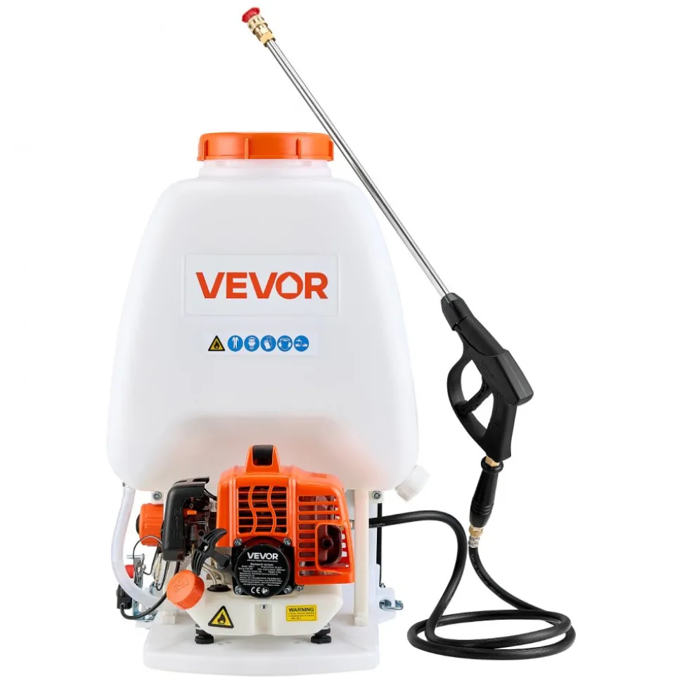 VEVOR Gas Powered Backpack Sprayer, 26.5CC 0.9HP Engine, Garden Sprayer with 6.5 Gallon Tank, Large Area Coverage, Lawn Spraying Machine with 24 in Wand & Nozzles for Efficient Gardening & Farming
