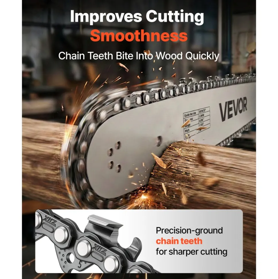 VEVOR Gas Powered Chainsaw 20 & 22 Inch 62CC 3.8HP 2 Stroke Engine Saw, for Wood Cutting, Tree Trimming & Land Clearing, Throttle-Synced Choke, Power Chain Saw with Non-Slip Handle & Dual Tanks