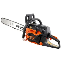 VEVOR Gas Powered Chainsaw 20 Inch 62CC 3.8HP 2 Stroke Engine Gas Chainsaw, for Wood Cutting, Tree Trimming & Land Clearing, Throttle-Synced Choke, Power Chain Saw with Non-Slip Handle & Dual Tanks